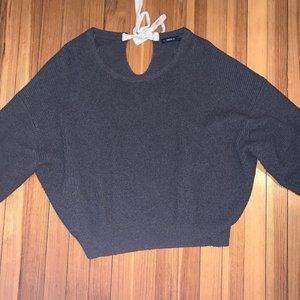Zara Grey Sweater With White Tie Up